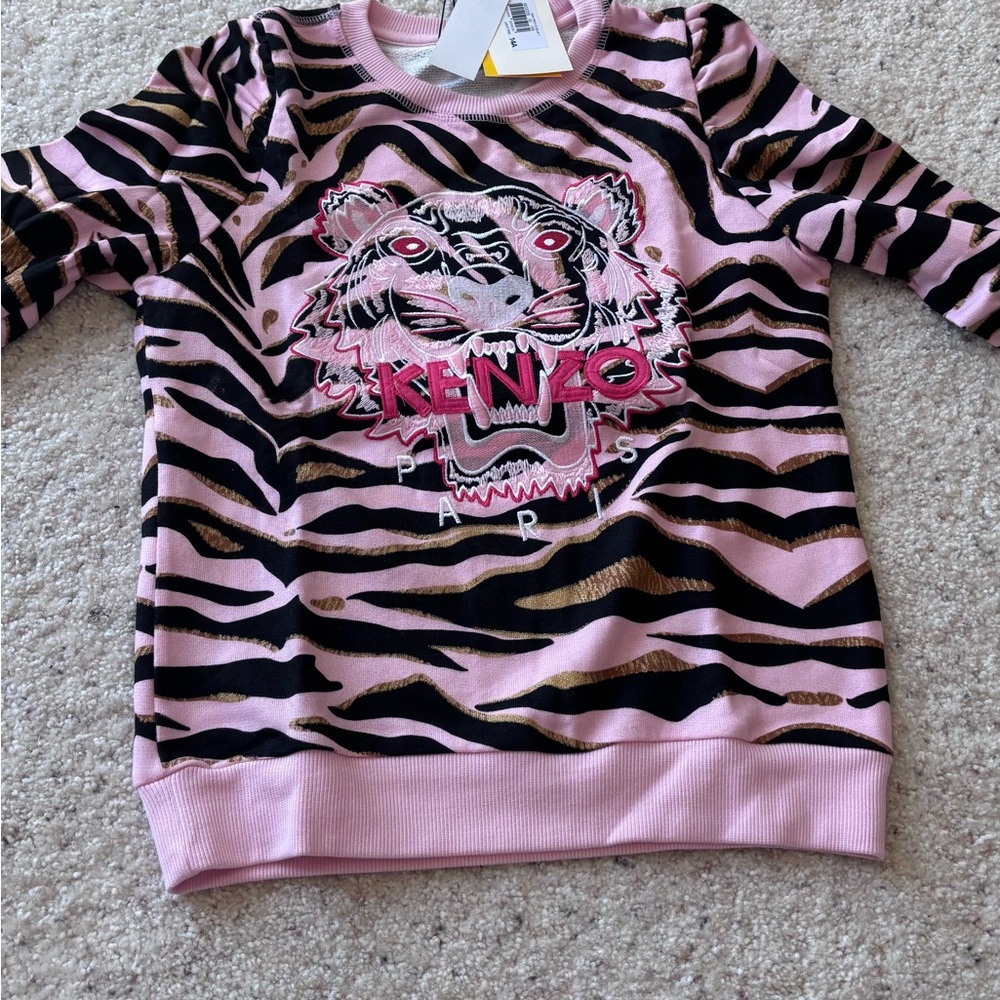 Kenzo Kids Pink and Black Tiger Sweatshirt